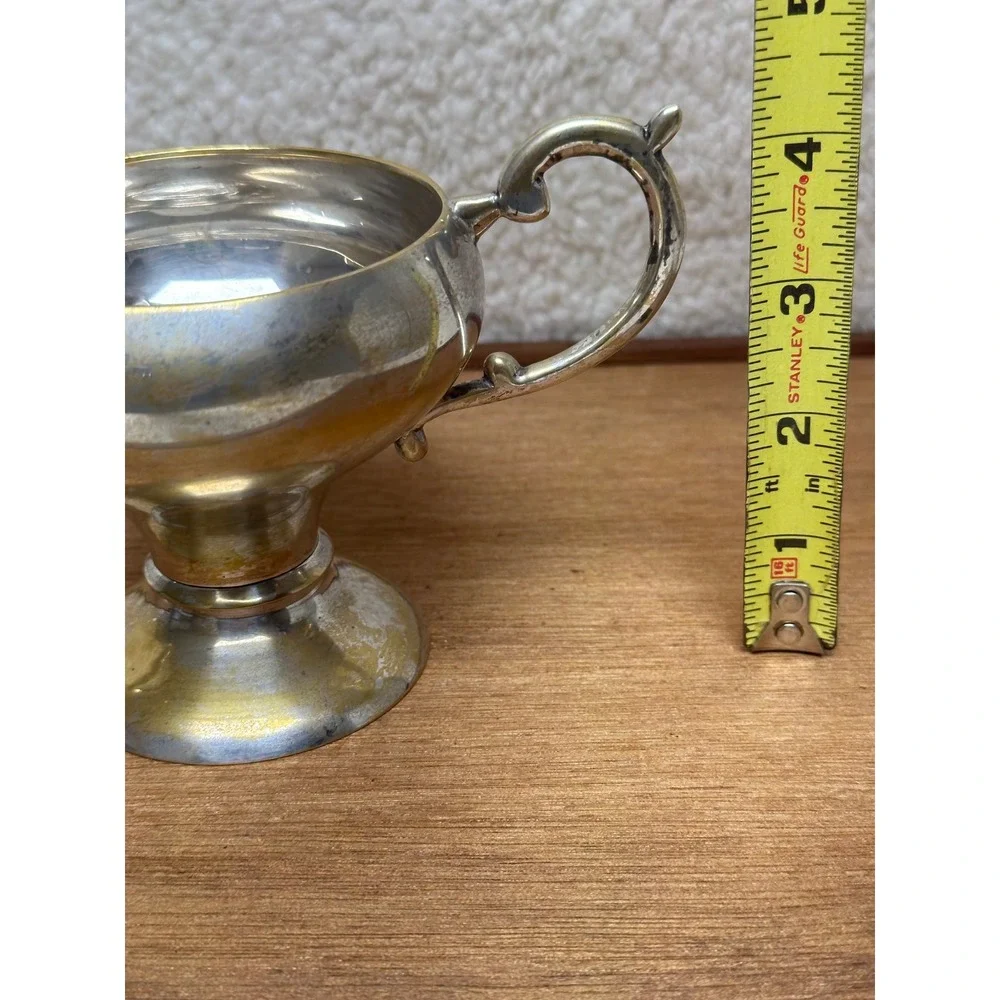 William Adams Towle VTG Silver Plated Loving Cup Footed Double Handle Trophy Cup